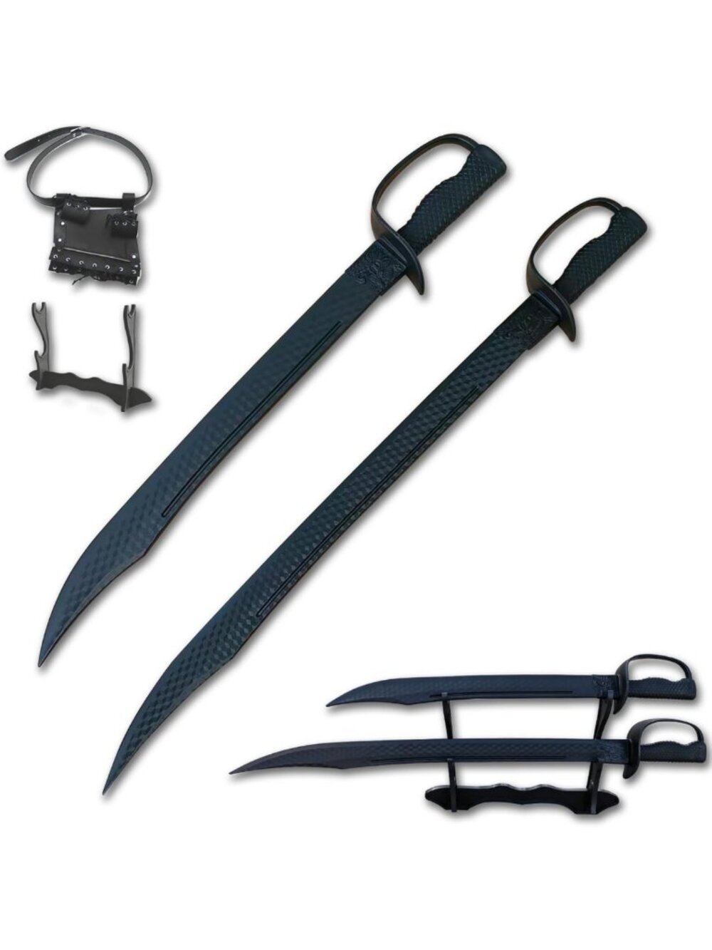 2PCS Polypropylene Practice Swords Set - Lightweight Training Katanas for